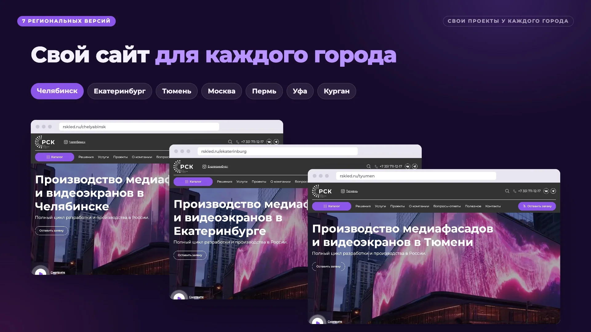 Для каждого города свои страницы
