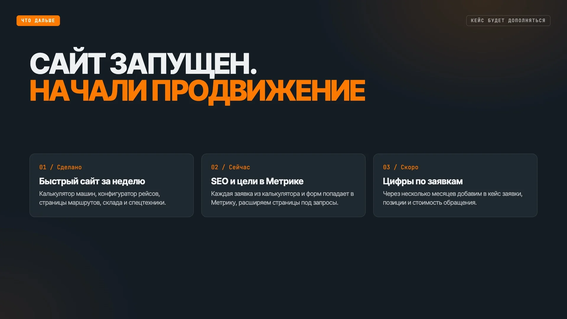 Результат работы по сайту