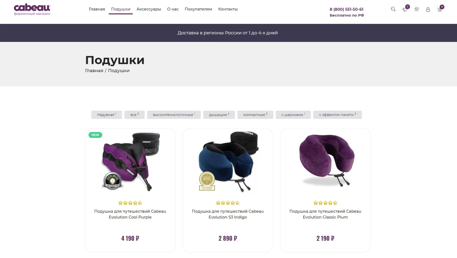 Вид интернет-магазина